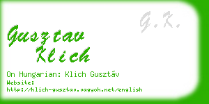 gusztav klich business card